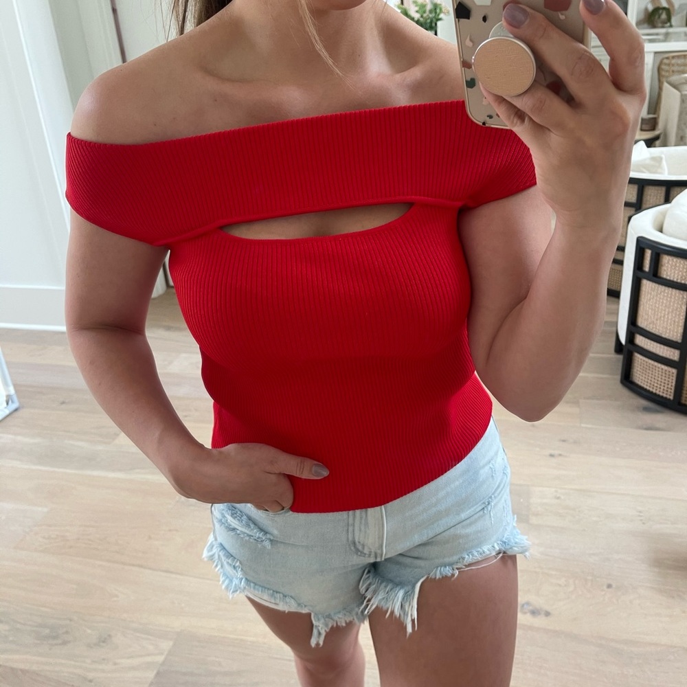 Red Olivia Culpo X Express Top